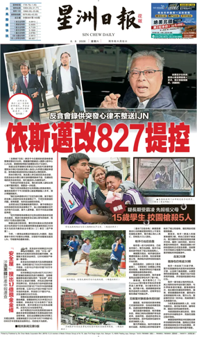 Cover of Sin Chew Daily - Metro Edition (Evening)