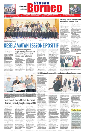 Cover of Utusan Borneo (Sabah)