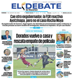 Cover of El Debate de Mazatlan