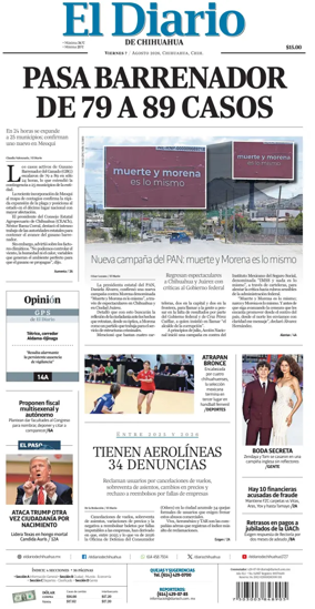 Cover of El Diario de Chihuahua