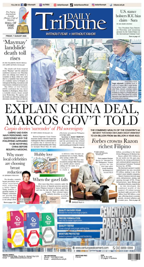 Cover of Daily Tribune (Philippines)
