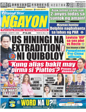 Cover of Pilipino Star Ngayon
