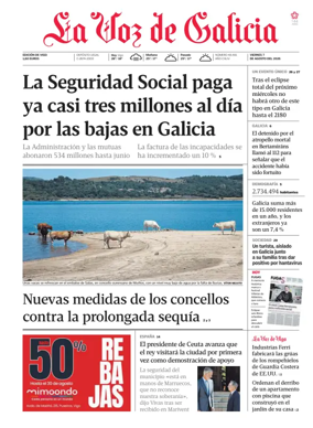 Cover of La Voz de Galicia (Vigo)