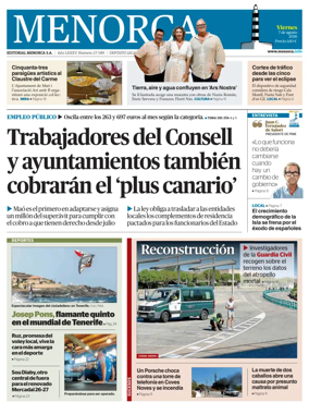 Cover of Menorca Diario Insular
