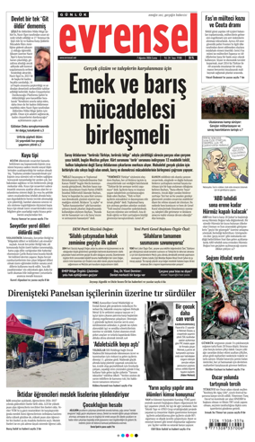 Cover of Evrensel Gazetesi