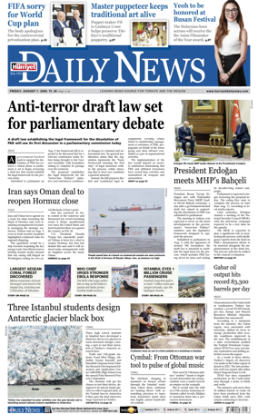 Cover of Hurriyet Daily News & Economic Review