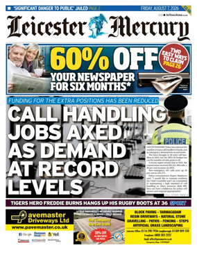 Cover of Leicester Mercury