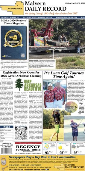 Cover of Malvern Daily Record