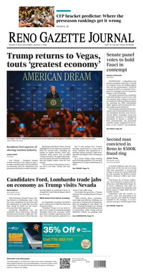 Cover of Reno Gazette Journal