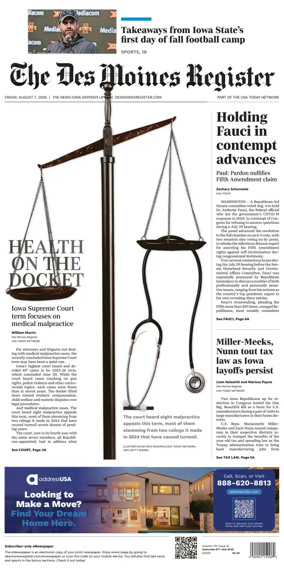 Cover of The Des Moines Register