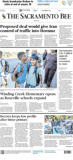 Cover of The Sacramento Bee