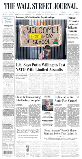 Cover of The Wall Street Journal