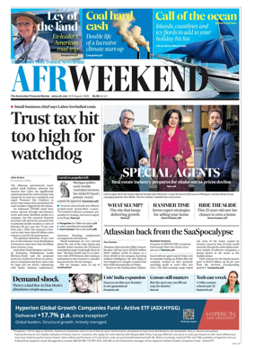Cover of The Australian Financial Review