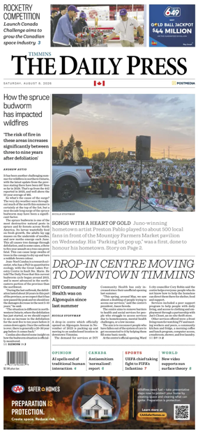 Cover of The Daily Press (Timmins)