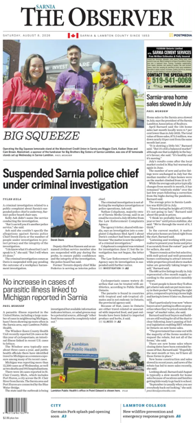 Cover of The Observer (Sarnia)
