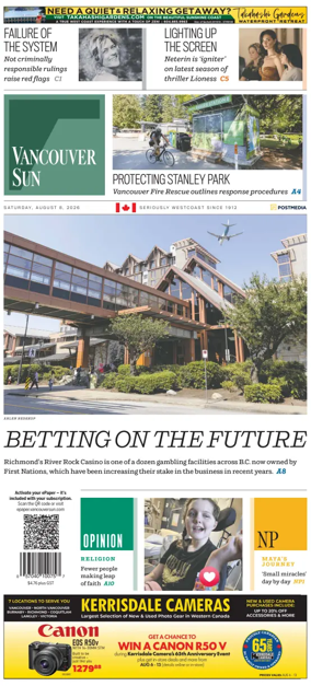 Cover of Vancouver Sun