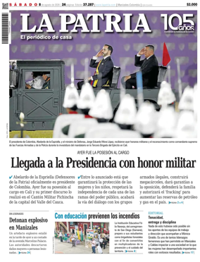 Cover of La Patria (Colombia)