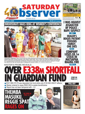 Cover of Saturday Observer (Eswatini)