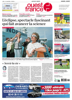 Cover of Ouest France (Angers / Segre)