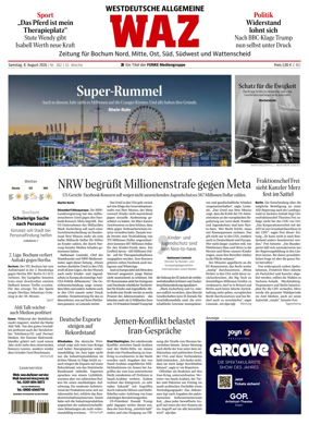 Cover of Westdeutsche Allgemeine Zeitung (Bochum)