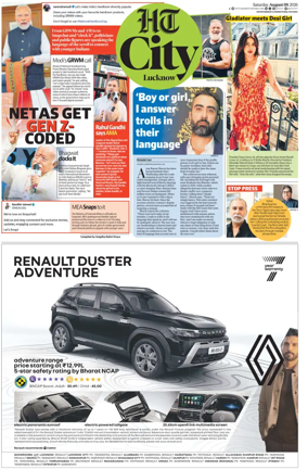 Cover of Hindustan Times (Lucknow) - Live