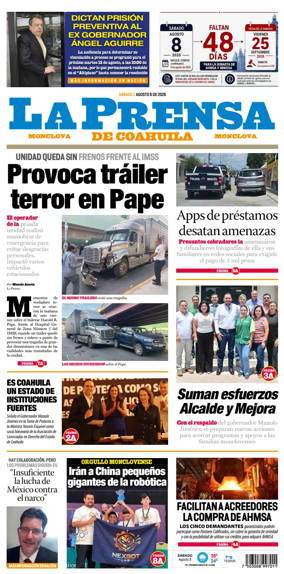 Cover of La Prensa de Coahuila