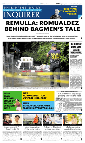 Cover of Philippine Daily Inquirer