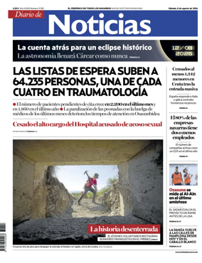 Cover of Diario de Noticias (Spain)