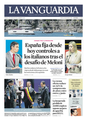 Cover of La Vanguardia