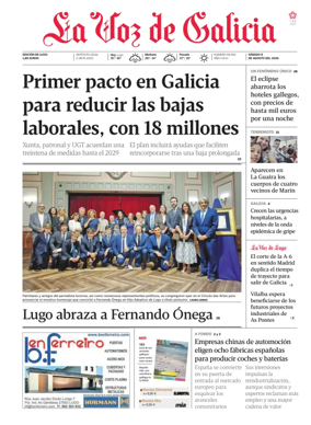 Cover of La Voz de Galicia (Lugo)