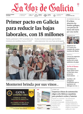 Cover of La Voz de Galicia (Ourense)