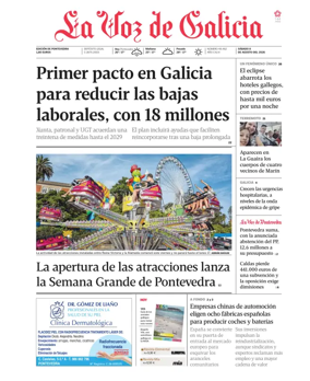 Cover of La Voz de Galicia (Pontevedra)