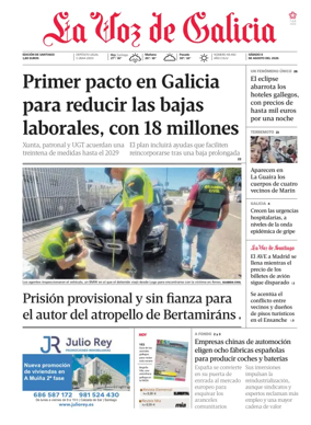 Cover of La Voz de Galicia (Santiago)