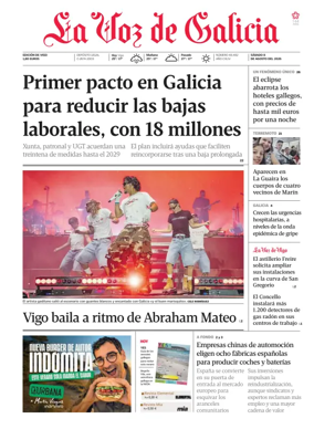 Cover of La Voz de Galicia (Vigo)