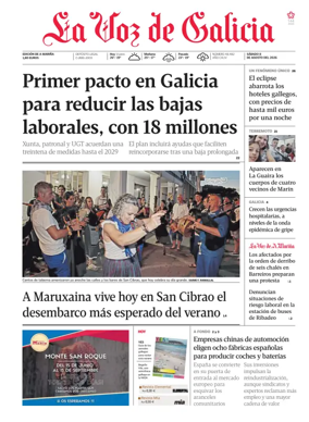 Cover of La Voz de Galicia (Viveiro)