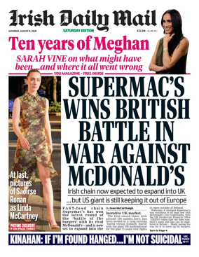 Cover of Irish Daily Mail