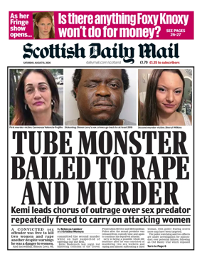 Cover of Scottish Daily Mail