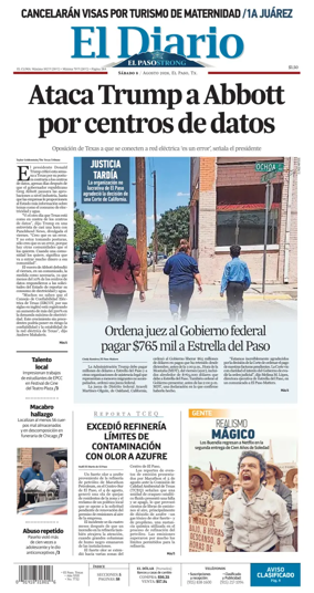 Cover of El Diario de El Paso