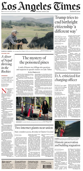 Cover of Los Angeles Times