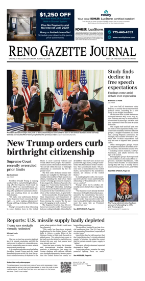 Cover of Reno Gazette Journal