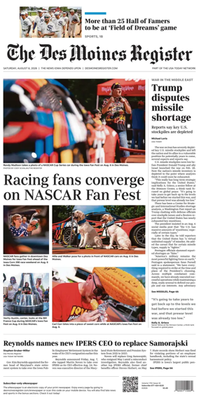 Cover of The Des Moines Register