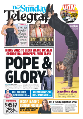 Cover of The Daily Telegraph (Sydney)