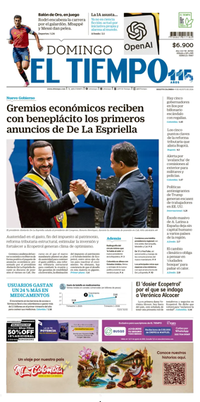 Cover of El Tiempo (Bogota)