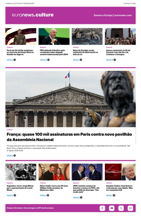Cover of Euronews Culture and Sport (Portuguese)