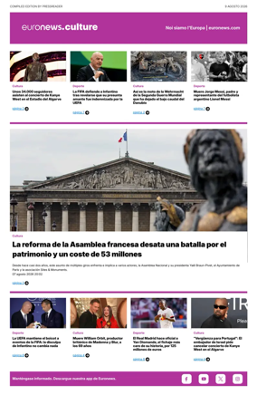 Cover of Euronews Culture and Sport (Spanish) Compiled Edition