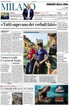 Cover of Corriere della Sera (Milano)