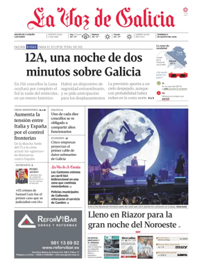 Cover of La Voz de Galicia (A Coruna)