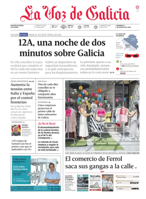 Cover of La Voz de Galicia (Ferrol)