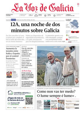 Cover of La Voz de Galicia (Lugo)