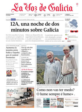 Cover of La Voz de Galicia (Ourense)